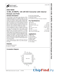 Datasheet ADC10030EVAL manufacturer National Semiconductor