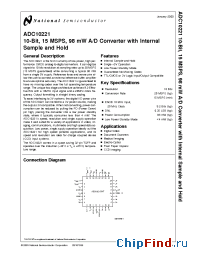 Datasheet ADC10221 manufacturer National Semiconductor
