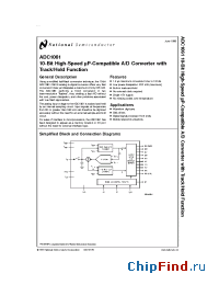 Datasheet ADC1061 manufacturer National Semiconductor
