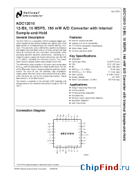 Datasheet ADC12010 manufacturer National Semiconductor