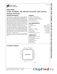 Datasheet ADC12020CIVY manufacturer National Semiconductor