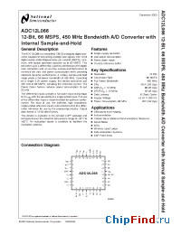 Datasheet ADC12L066CIVY manufacturer National Semiconductor