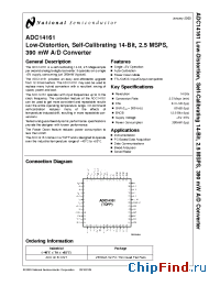 Datasheet ADC14161CIVT manufacturer National Semiconductor