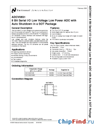 Datasheet ADCV0831 manufacturer National Semiconductor