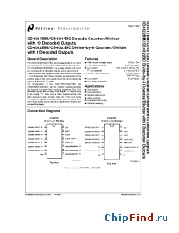 Datasheet CD4017BC manufacturer National Semiconductor