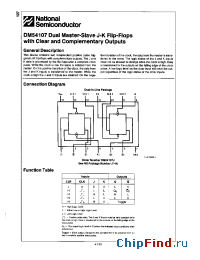 Datasheet DM54107J manufacturer National Semiconductor