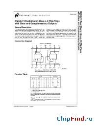 Datasheet DM54L73J manufacturer National Semiconductor
