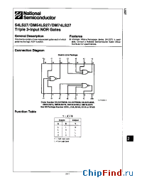 Datasheet DM54LS27 manufacturer National Semiconductor