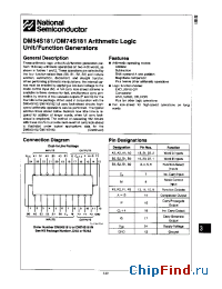 Datasheet DM54S181 manufacturer National Semiconductor