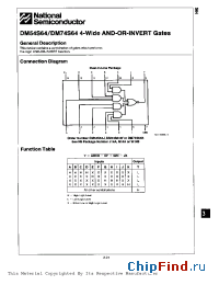 Datasheet DM54S64 manufacturer National Semiconductor