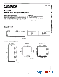 Datasheet F100364 manufacturer National Semiconductor
