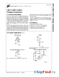 Datasheet LM111W/883 manufacturer National Semiconductor