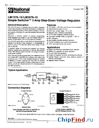 Datasheet LM1576-15 manufacturer National Semiconductor