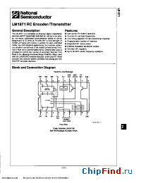 Datasheet LM1871N manufacturer National Semiconductor
