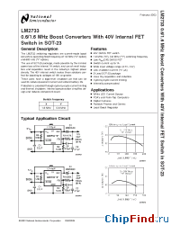 Datasheet LM2733YEVAL manufacturer National Semiconductor