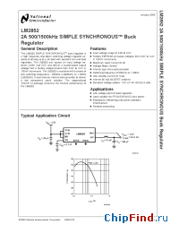 Datasheet LM2852XMXA-1.5 manufacturer National Semiconductor