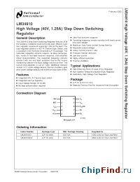 Datasheet LM34910SD manufacturer National Semiconductor