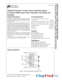 Datasheet LM4782TA manufacturer National Semiconductor