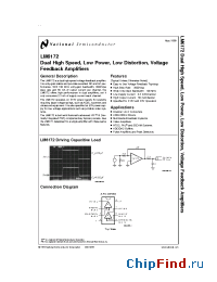 Datasheet LM6172IN manufacturer National Semiconductor