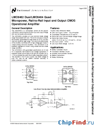Datasheet LMC6462BI manufacturer National Semiconductor