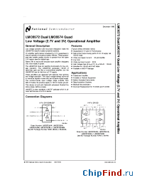 Datasheet LMC6574BIN manufacturer National Semiconductor
