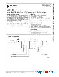 Datasheet LMH0024MAX manufacturer National Semiconductor