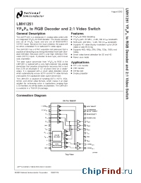 Datasheet LMH1251MT manufacturer National Semiconductor