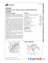 Datasheet LMH6502MT manufacturer National Semiconductor