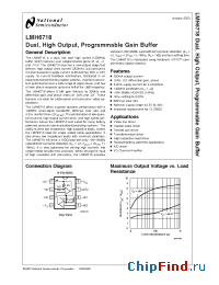 Datasheet LMH6718IMAX manufacturer National Semiconductor