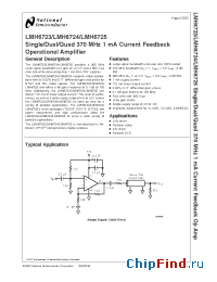 Datasheet LMH6723 manufacturer National Semiconductor