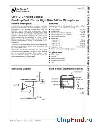 Datasheet LMV1012UP-07 manufacturer National Semiconductor