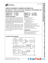 Datasheet LMX2310 manufacturer National Semiconductor