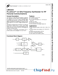 Datasheet LMX2323 manufacturer National Semiconductor