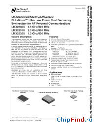 Datasheet LMX2331U manufacturer National Semiconductor