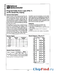 Datasheet PAL12P10AJ manufacturer National Semiconductor