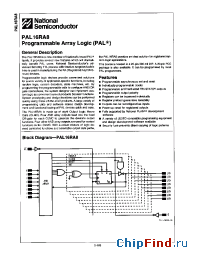 Datasheet PAL16RA8 manufacturer National Semiconductor