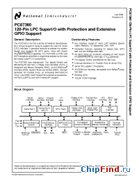 Datasheet PC87360-IBM/VLA manufacturer National Semiconductor