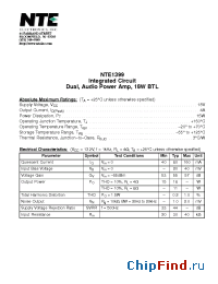 Datasheet NTE1399 manufacturer NTE