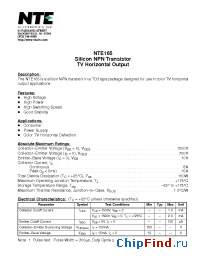 Datasheet NTE165 manufacturer NTE