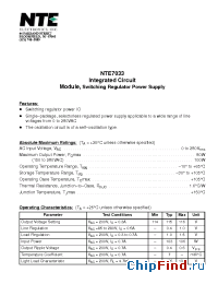 Datasheet NTE7033 manufacturer NTE