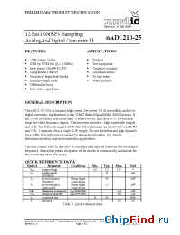 Datasheet nAD1210-25 manufacturer Nordic VLSI