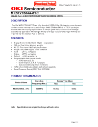 Datasheet MK31VT864A-8YC manufacturer OKI