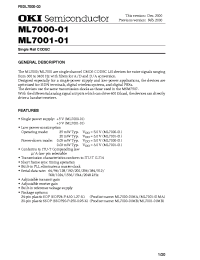 Datasheet ML7000-01MA manufacturer OKI