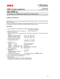 Datasheet ML9208 manufacturer OKI