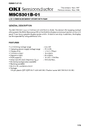 Datasheet MSC5301B-01GS-BK manufacturer OKI