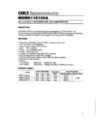 Datasheet MSM5116100A-70 manufacturer OKI