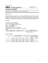 Datasheet MSM5116400F-50TS-K manufacturer OKI