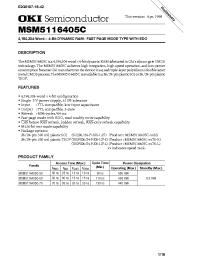 Datasheet MSM5116405C-50TS-K manufacturer OKI