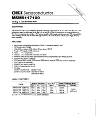 Datasheet MSM5117100 manufacturer OKI