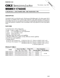 Datasheet MSM5117400C-70TS-L manufacturer OKI